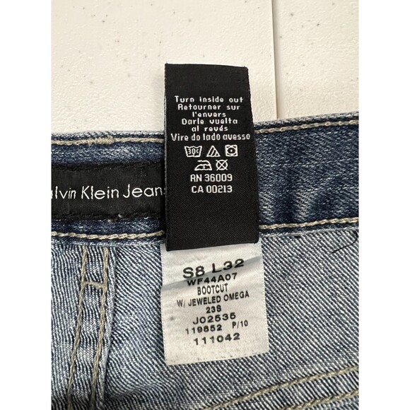 Calvin Klein Women's Bootcut Jeans with Jeweled Omega Pockets Size 8 - Picture 8 of 12